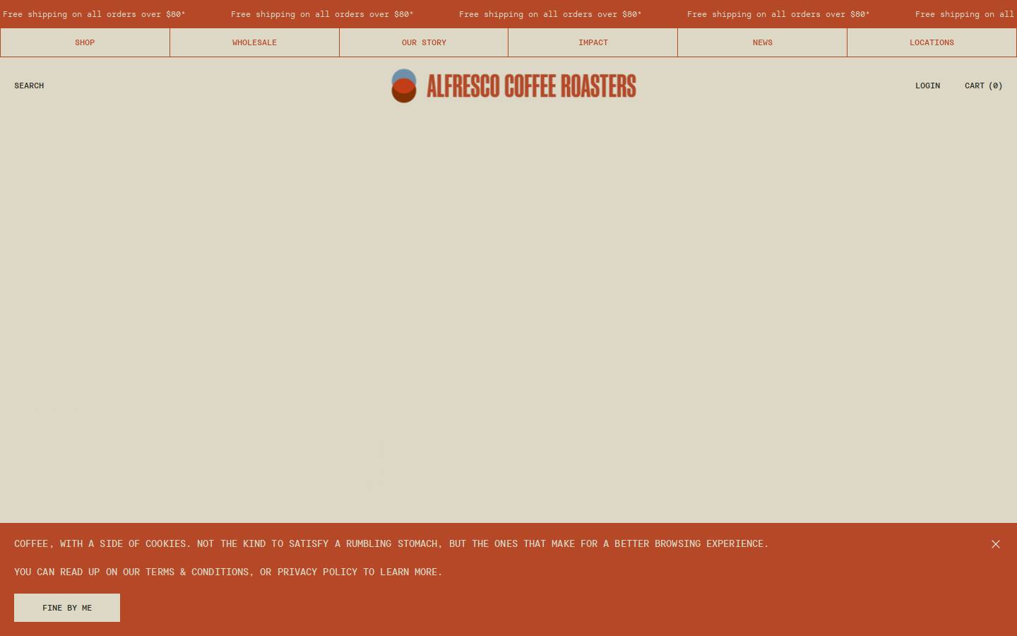alfrescocoffee.com homepage screenshot