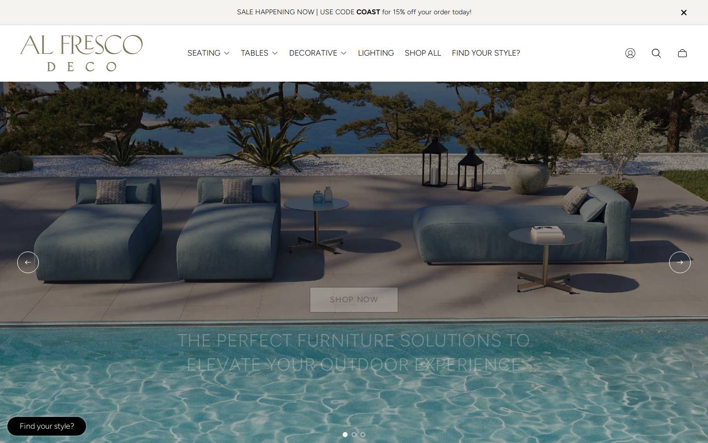 alfrescodeco.com homepage screenshot