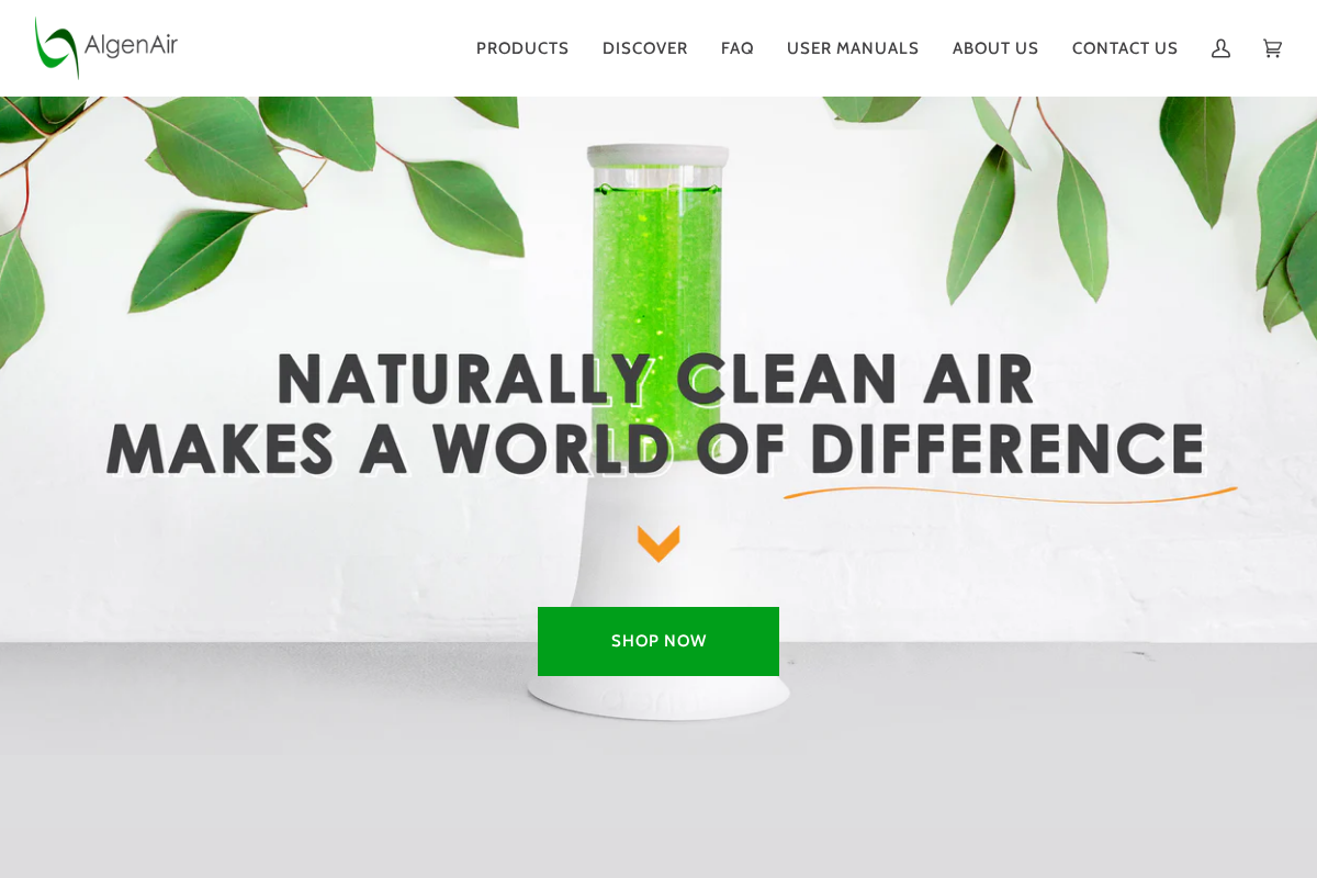 AlgenAir homepage screenshot