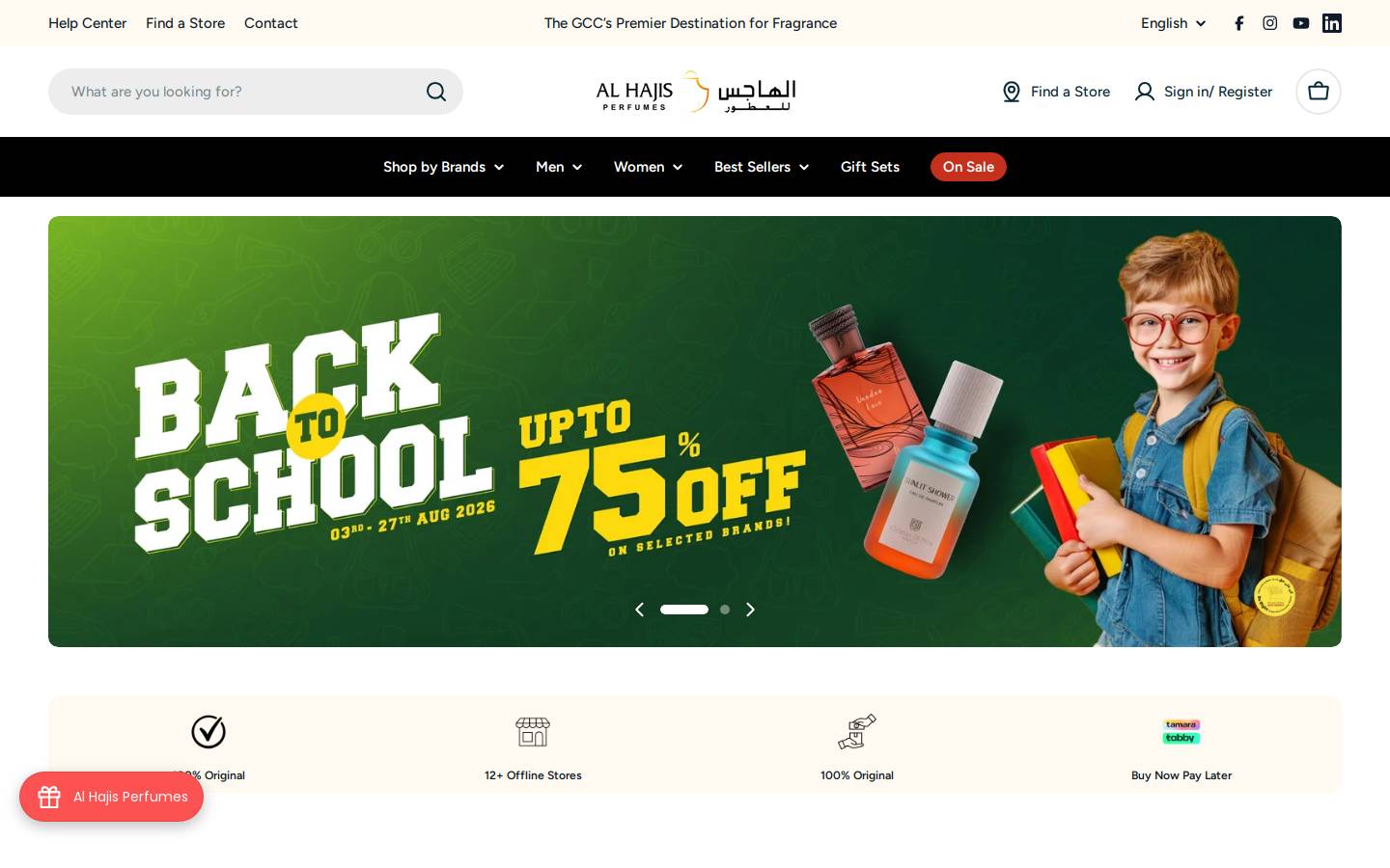 alhajisperfumes.com homepage screenshot