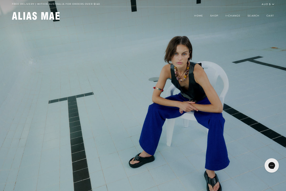 Alias Mae Australia homepage screenshot