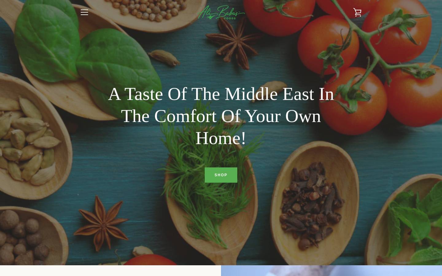 alibabasfoodsus.com homepage screenshot