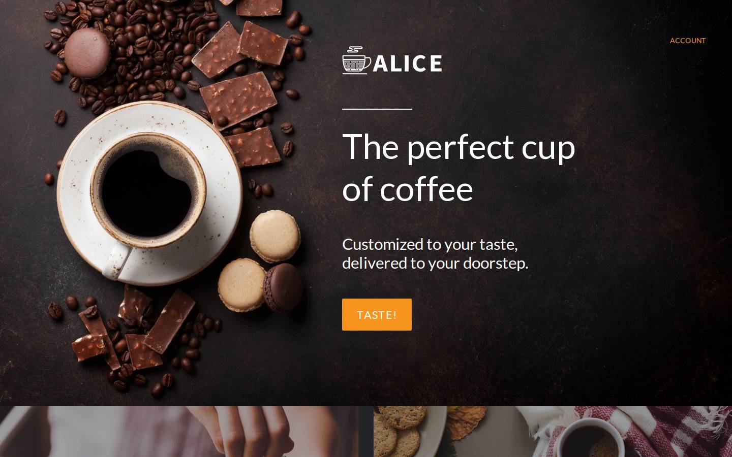 Alice.com homepage screenshot