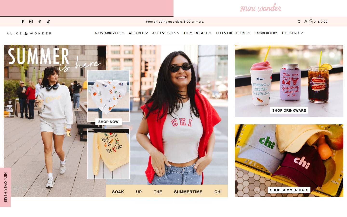 aliceandwonder.com homepage screenshot