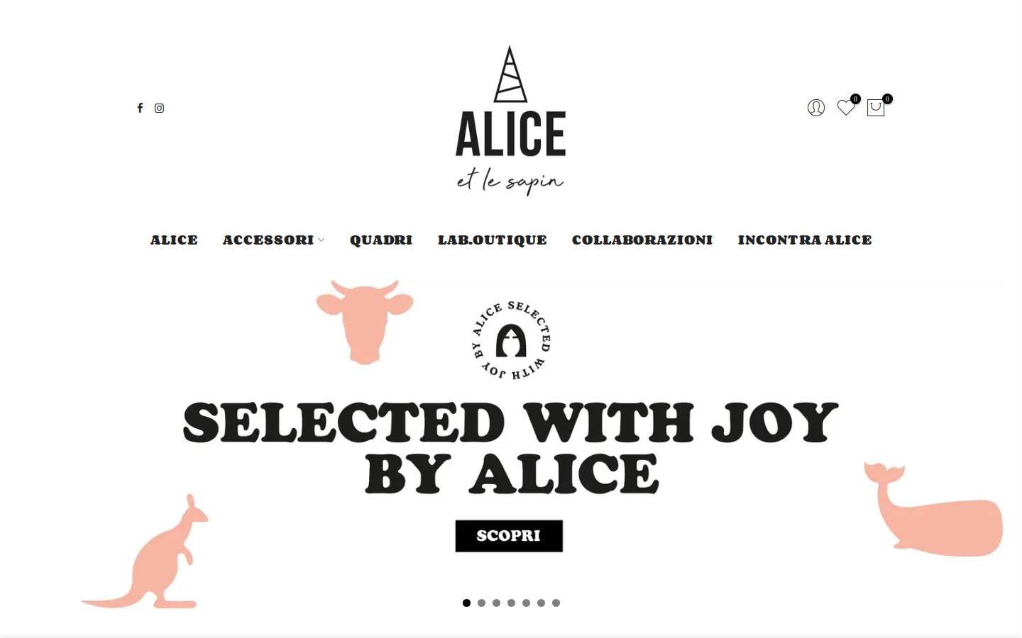 aliceetlesapin.it homepage screenshot