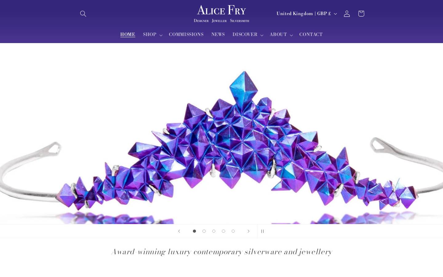alicefry.com homepage screenshot