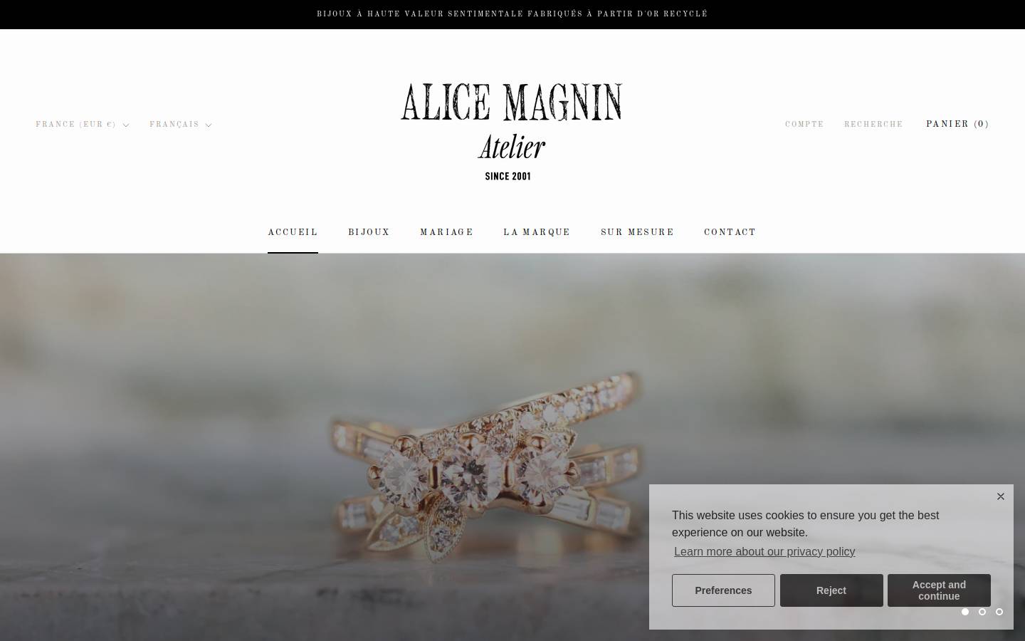 alicemagnin.com homepage screenshot