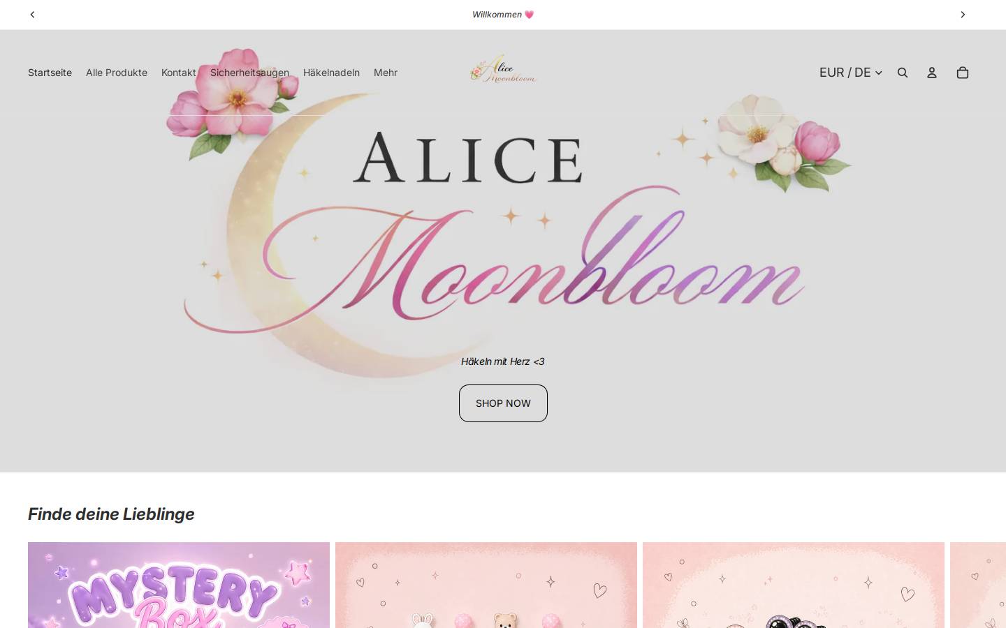 alicemoonbloom.com homepage screenshot