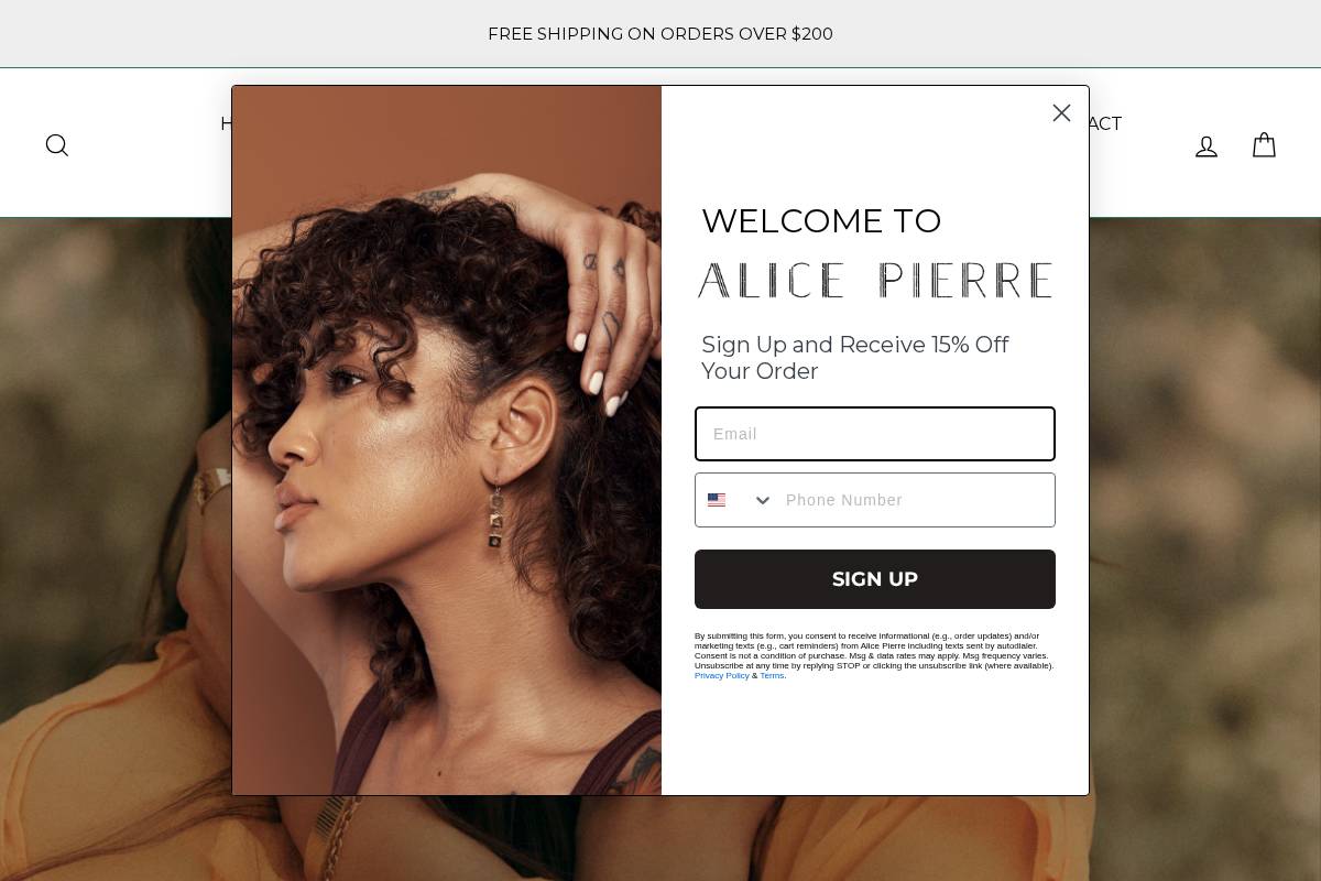 alicepierre.com homepage screenshot