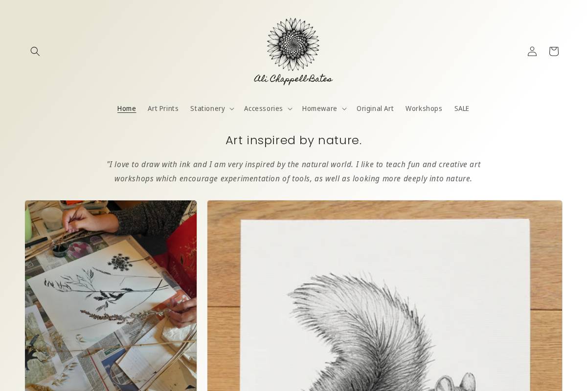 alichappellbatesart.com homepage screenshot