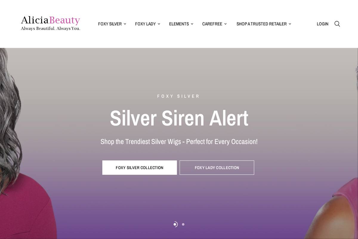 aliciabeauty.com homepage screenshot