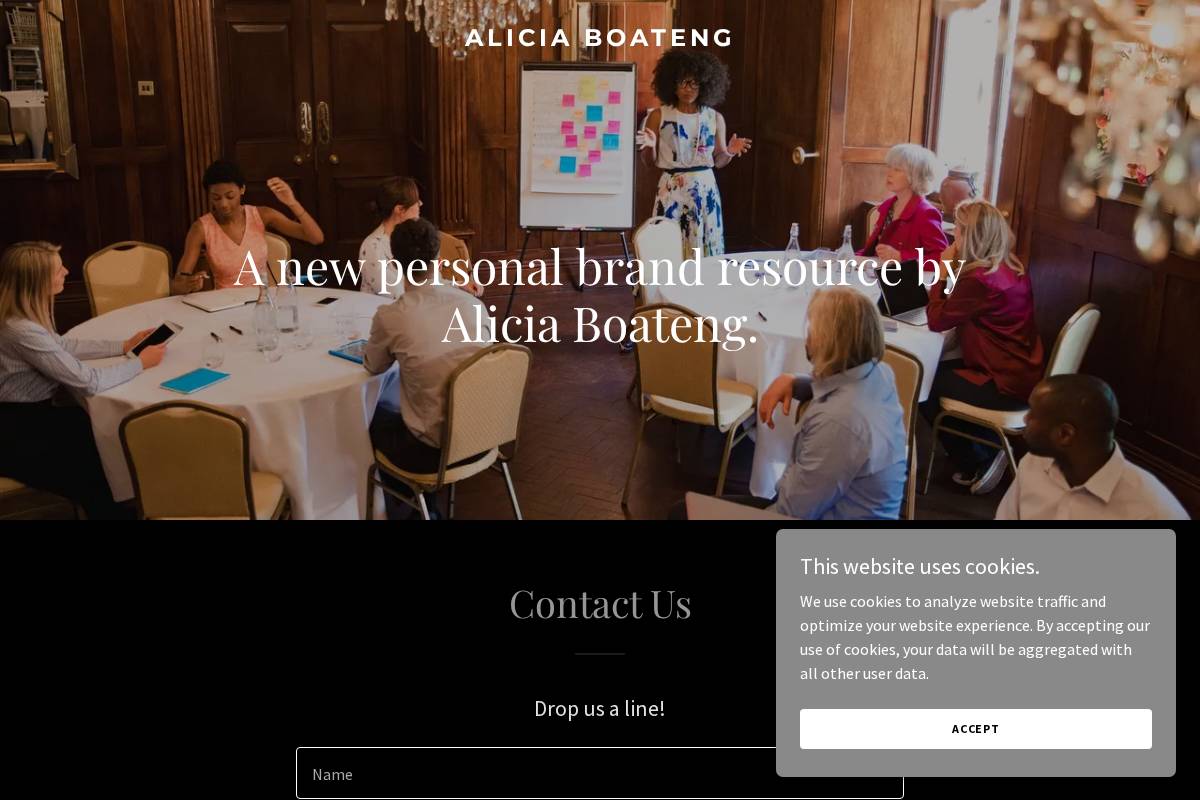 aliciaboateng.com homepage screenshot