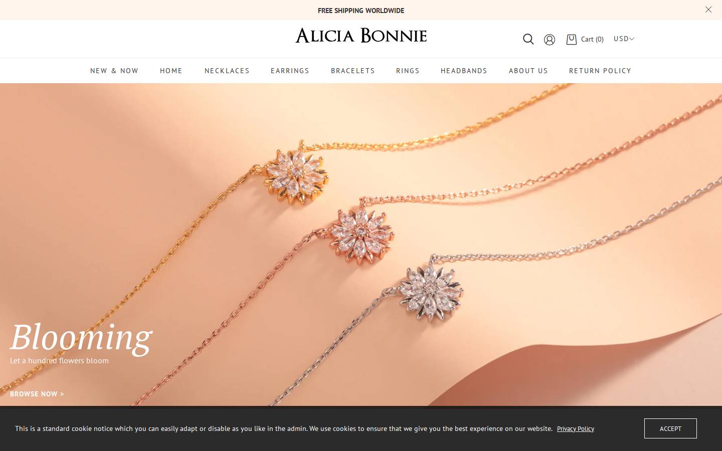 aliciabonnie.com homepage screenshot