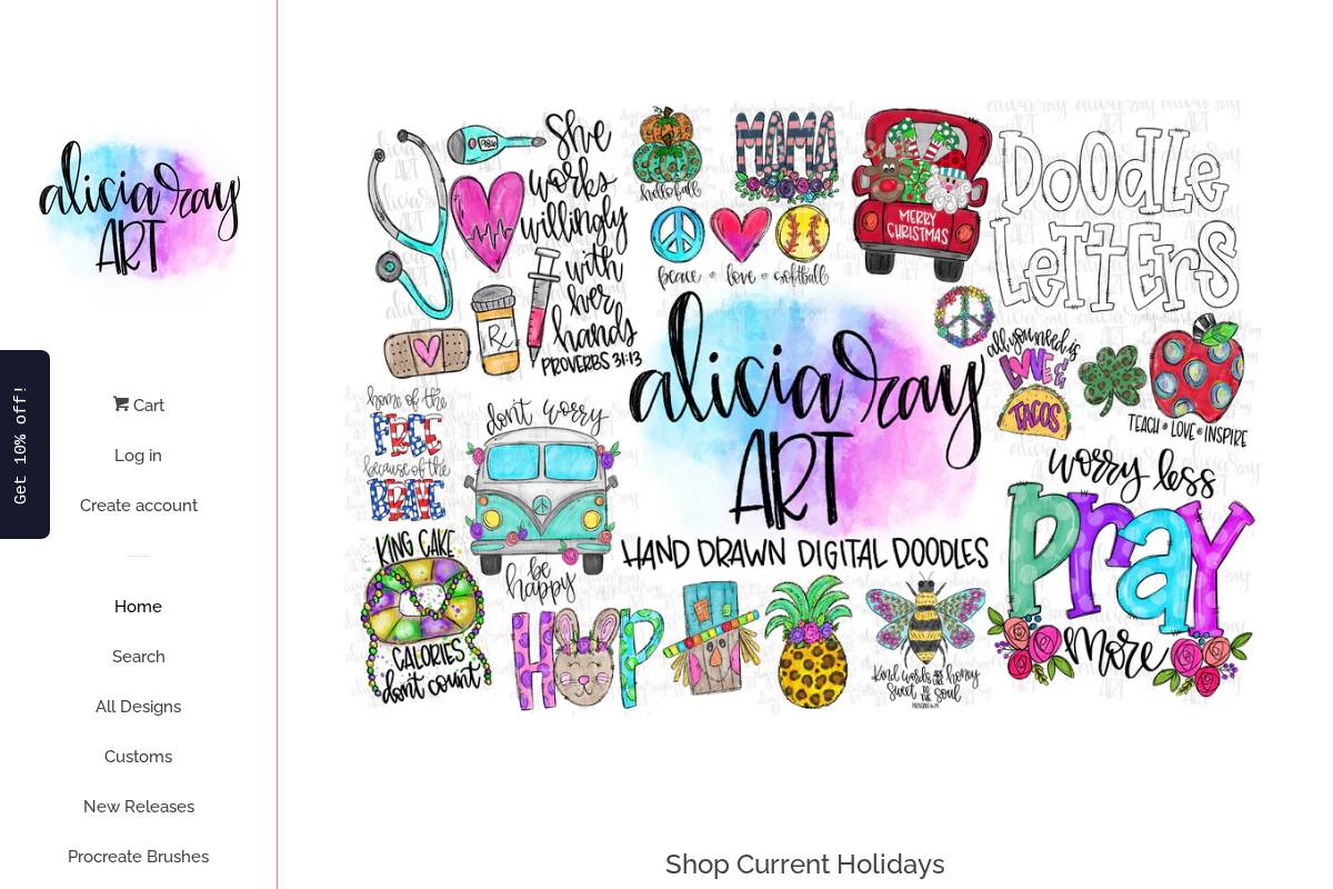 aliciarayart.com homepage screenshot