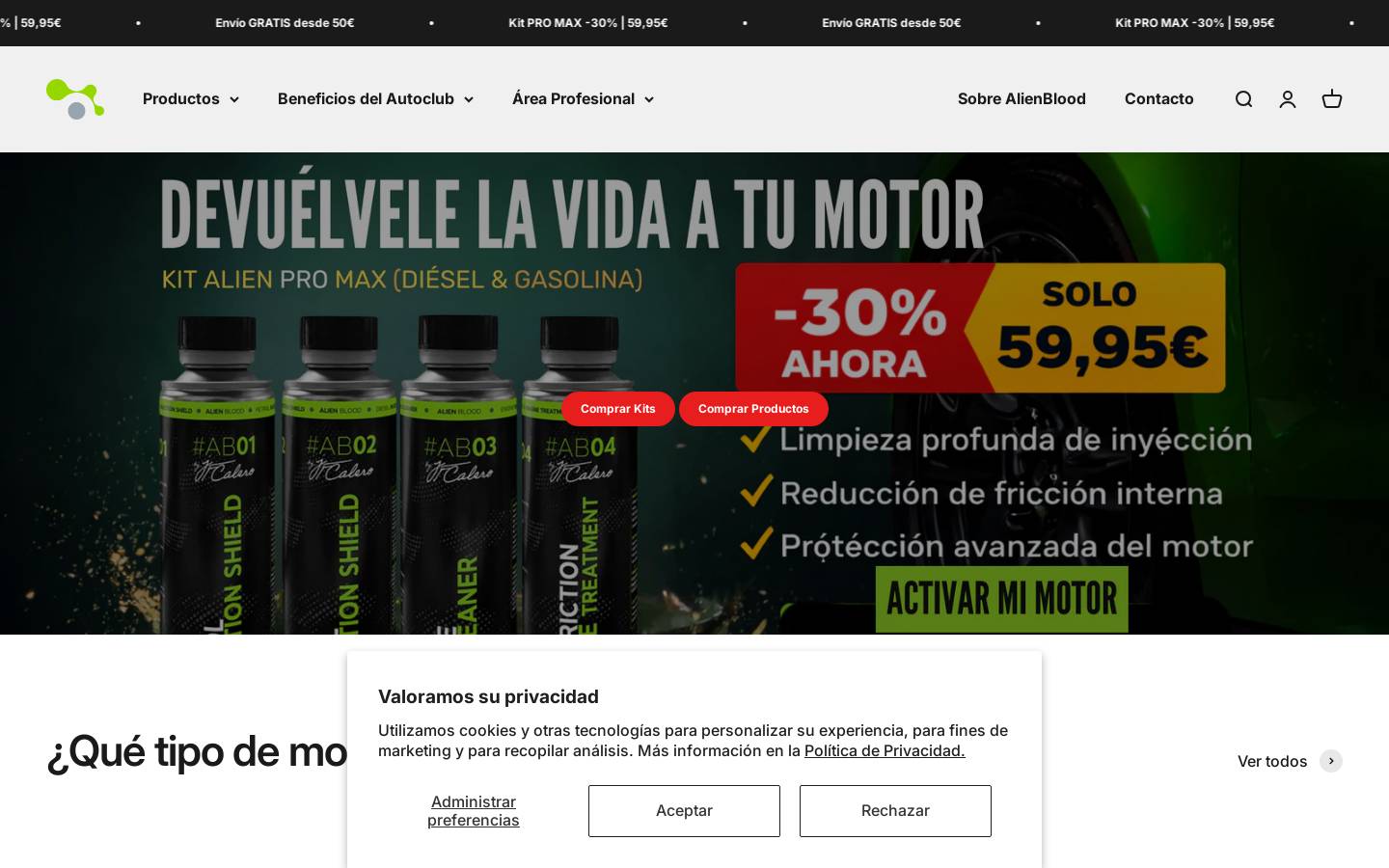 alienblood.es homepage screenshot