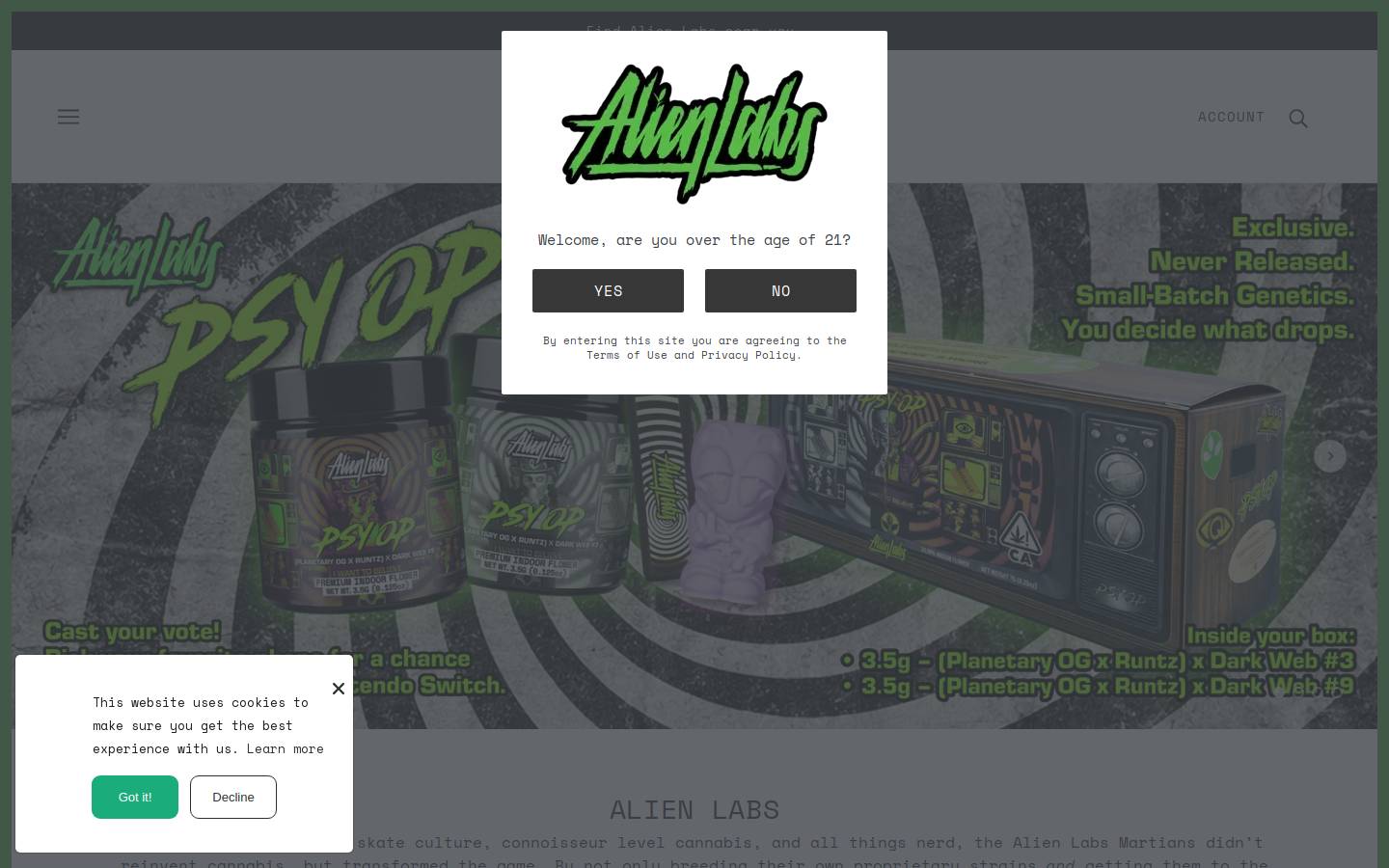 alienlabs.org homepage screenshot