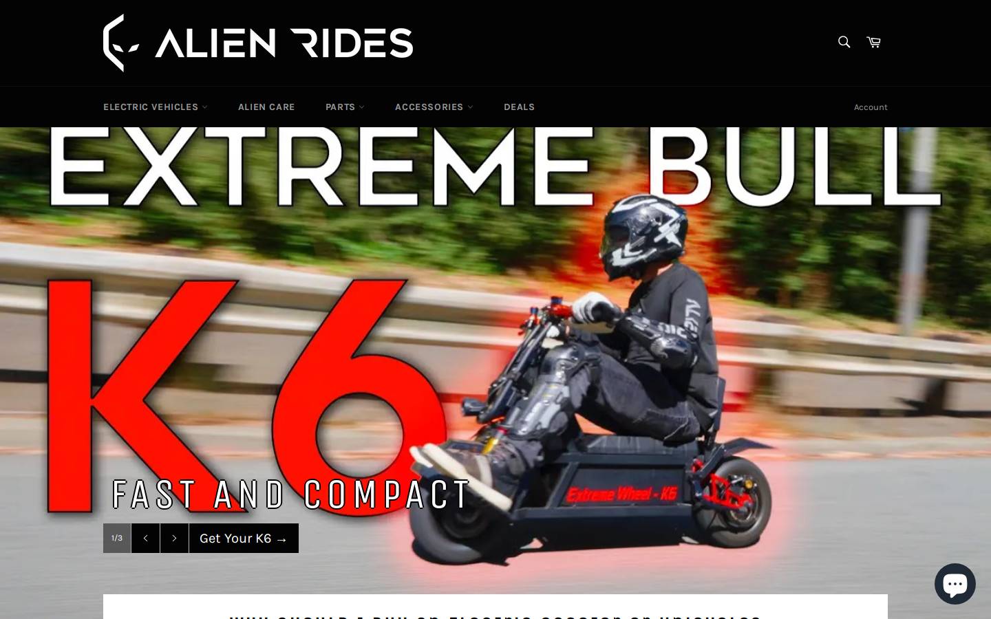 Alienrides homepage screenshot