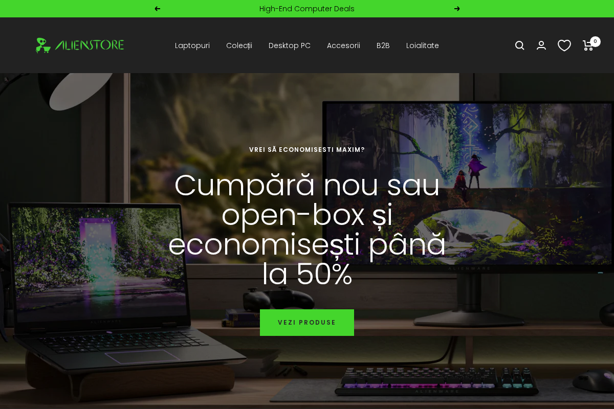 AlienStore homepage screenshot