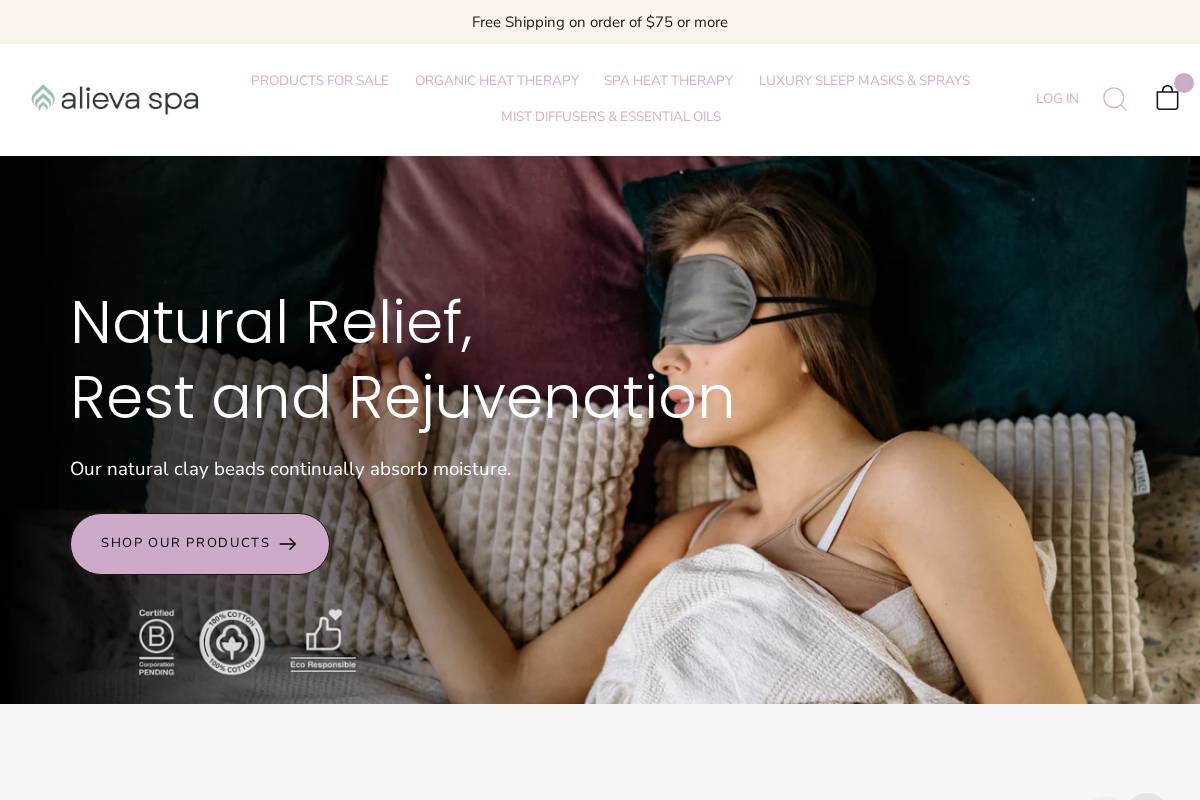 alievaspa.com homepage screenshot