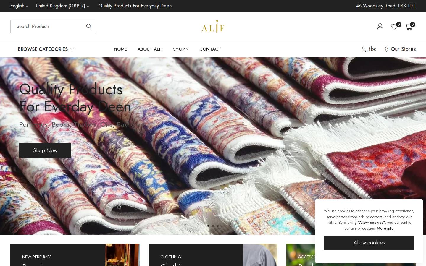 alifbrands.com homepage screenshot