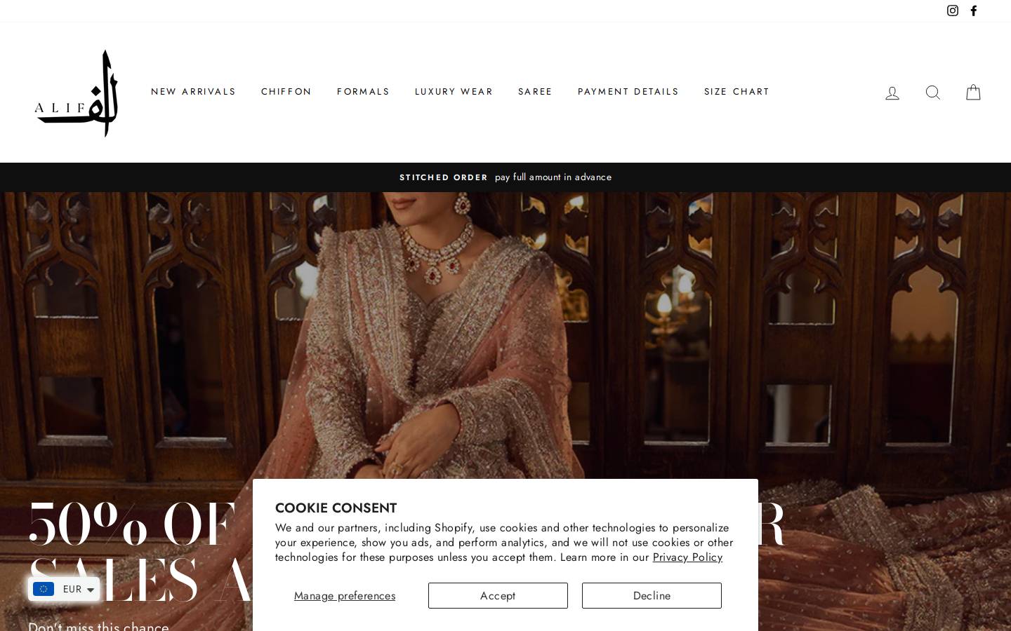 alifluxe.com homepage screenshot