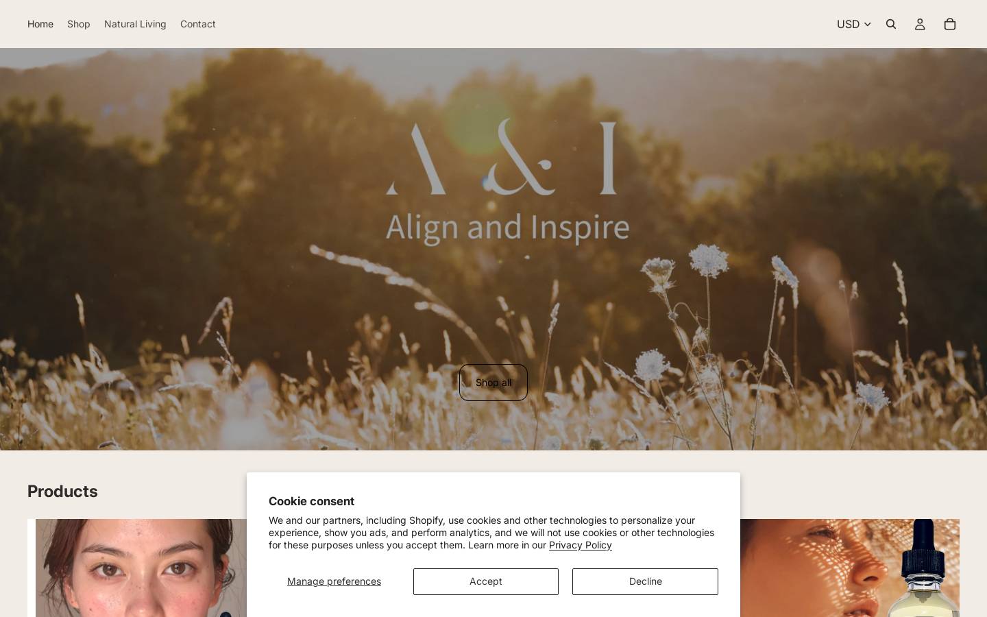 alignandinspire.com homepage screenshot
