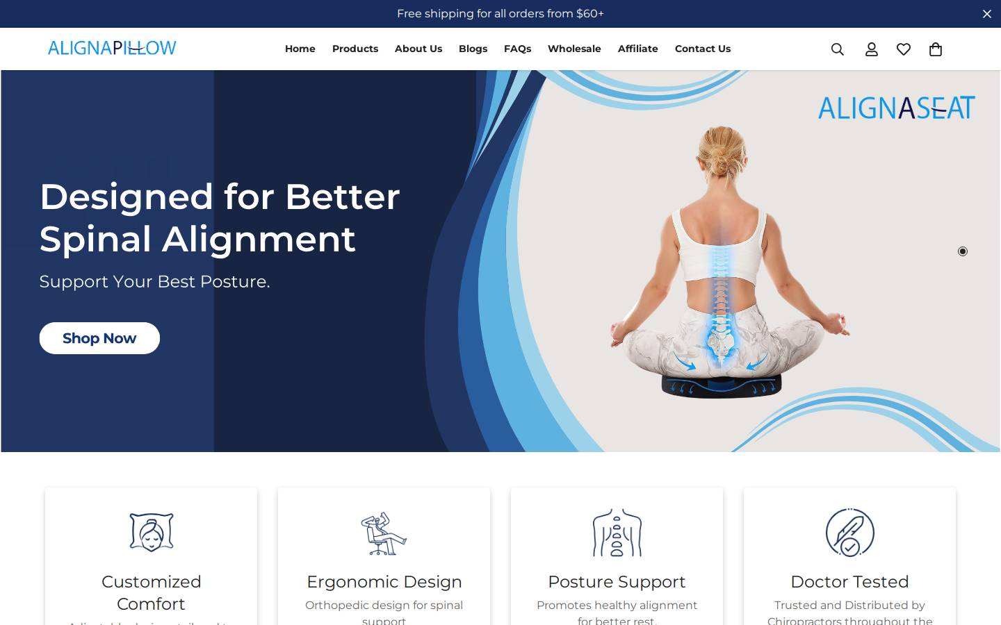 alignasleep.com homepage screenshot