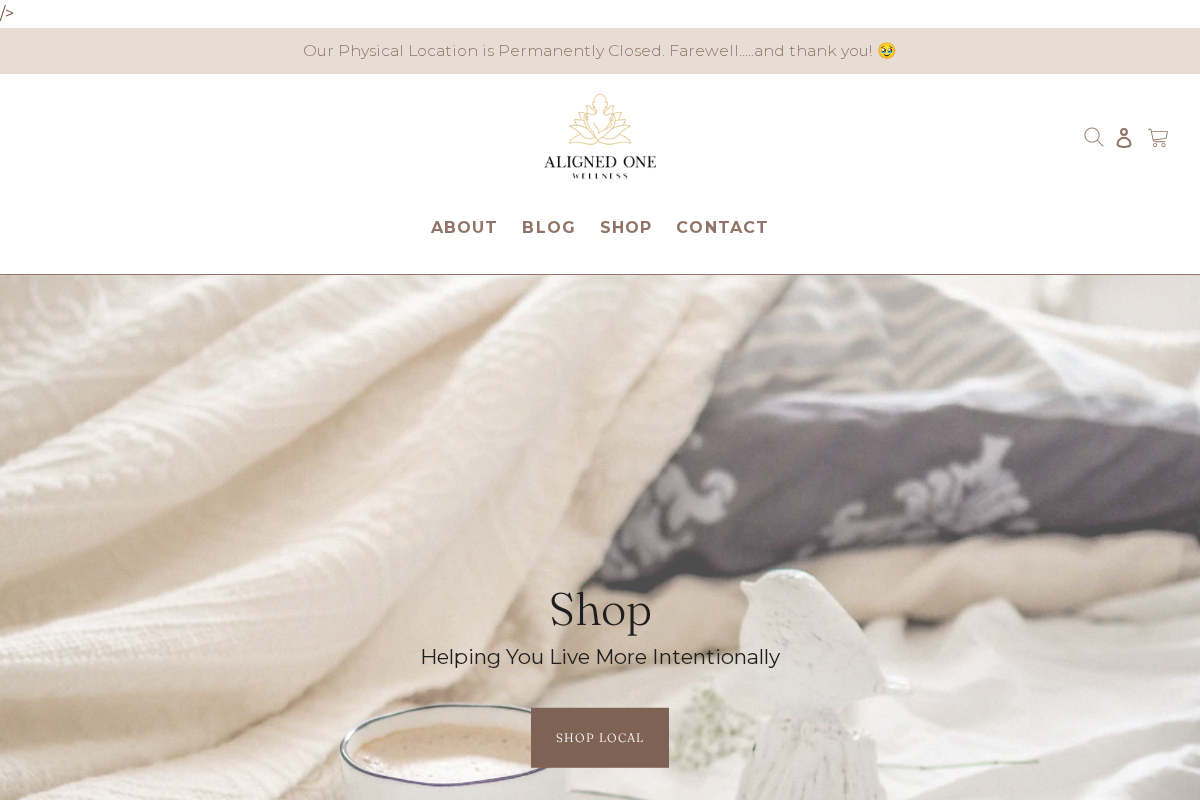 alignedonewellness.ca homepage screenshot