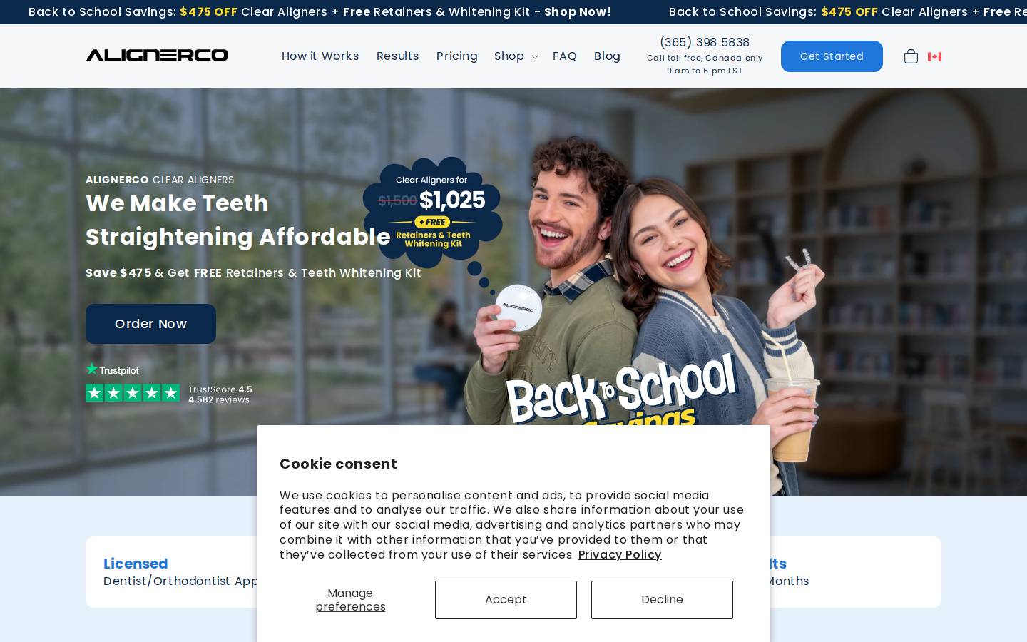 alignerco.ca homepage screenshot