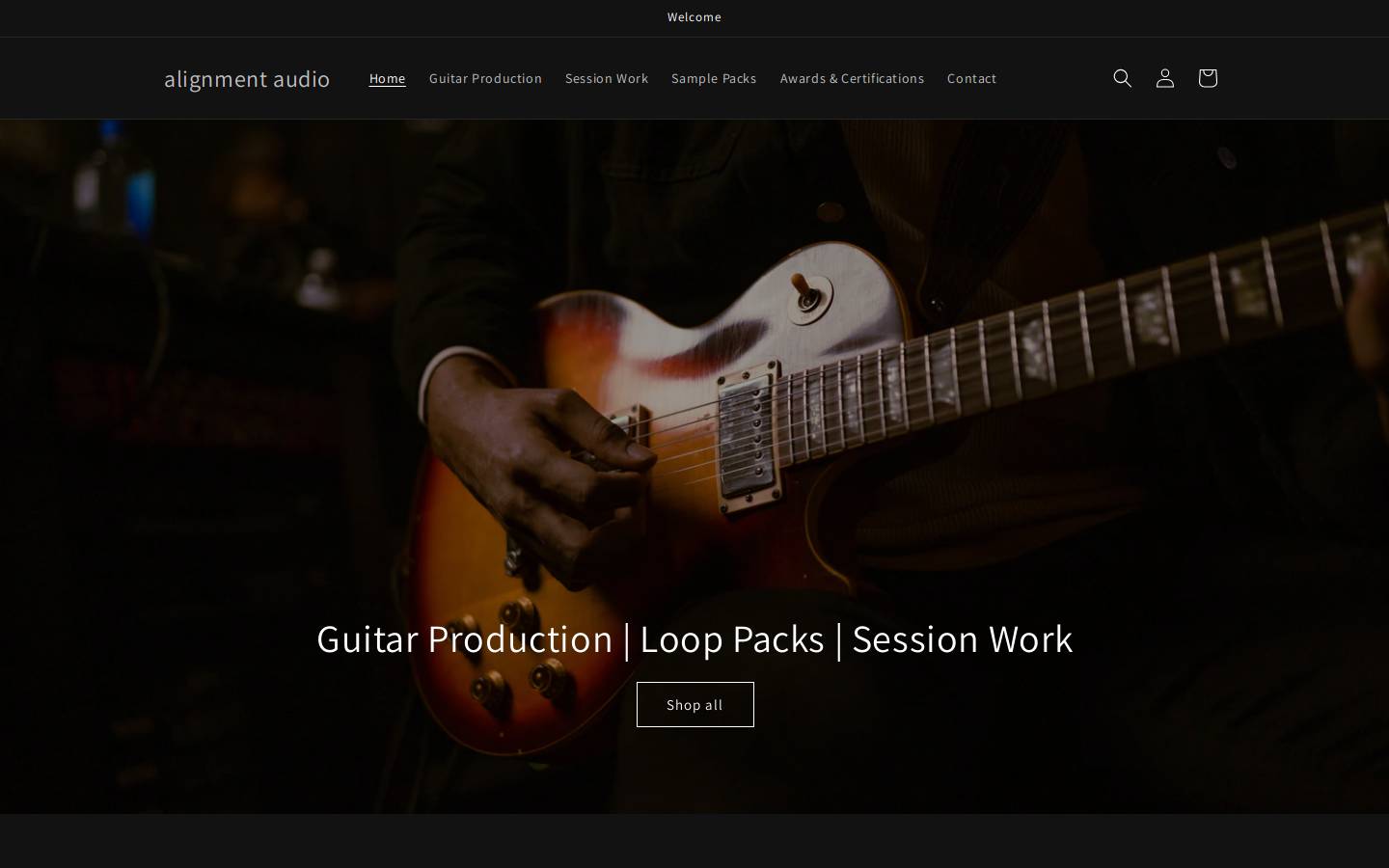 alignmentaudio.com homepage screenshot