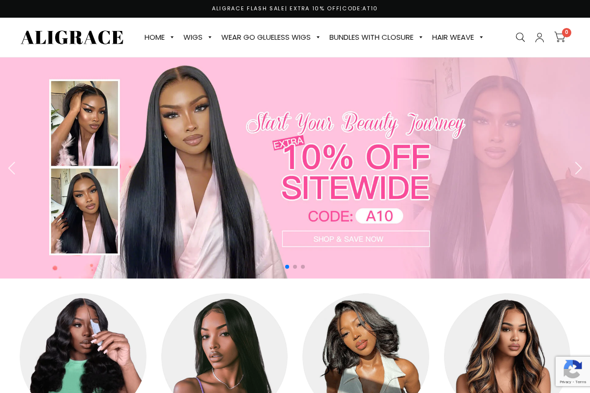 Aligracehair homepage screenshot