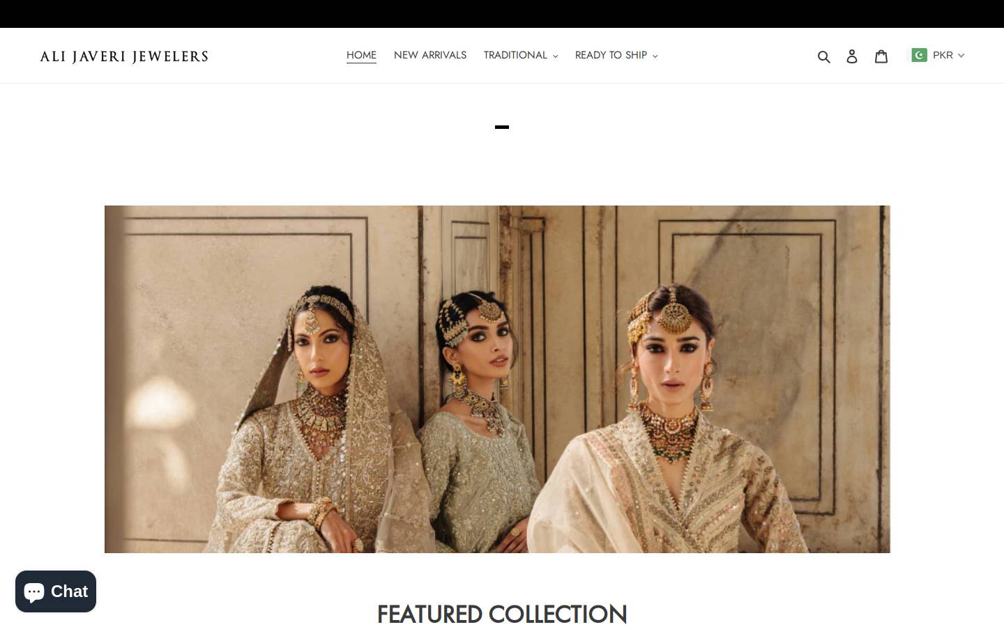 alijaverijewelers.com homepage screenshot