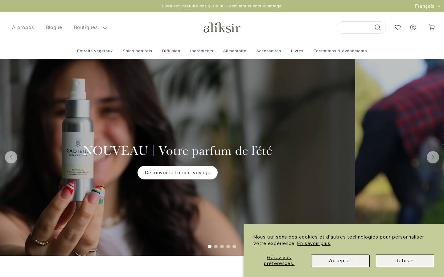 Aliksir homepage screenshot