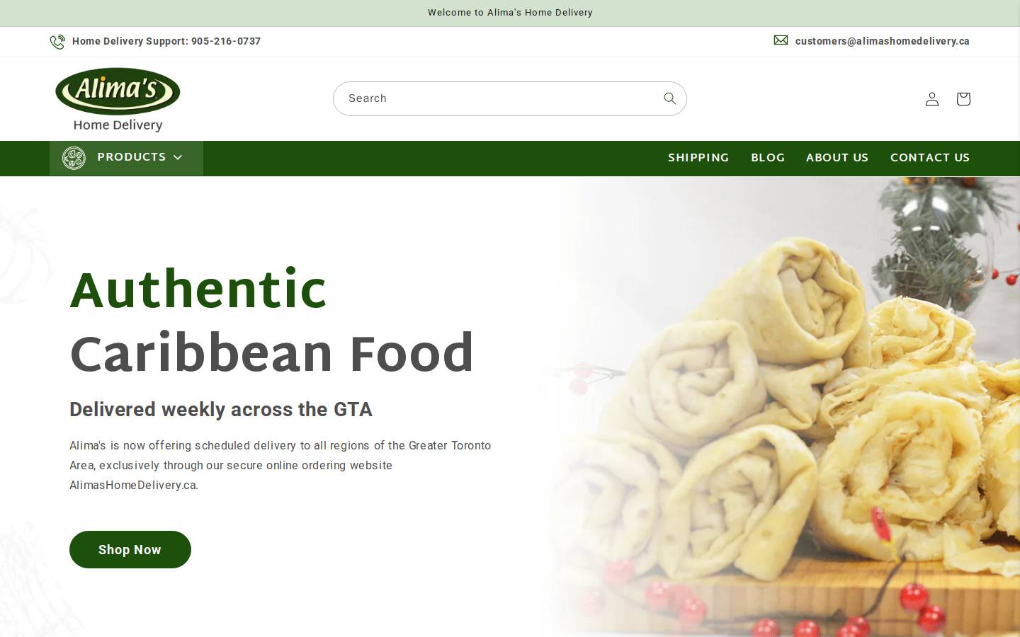 alimahomedelivery.ca homepage screenshot