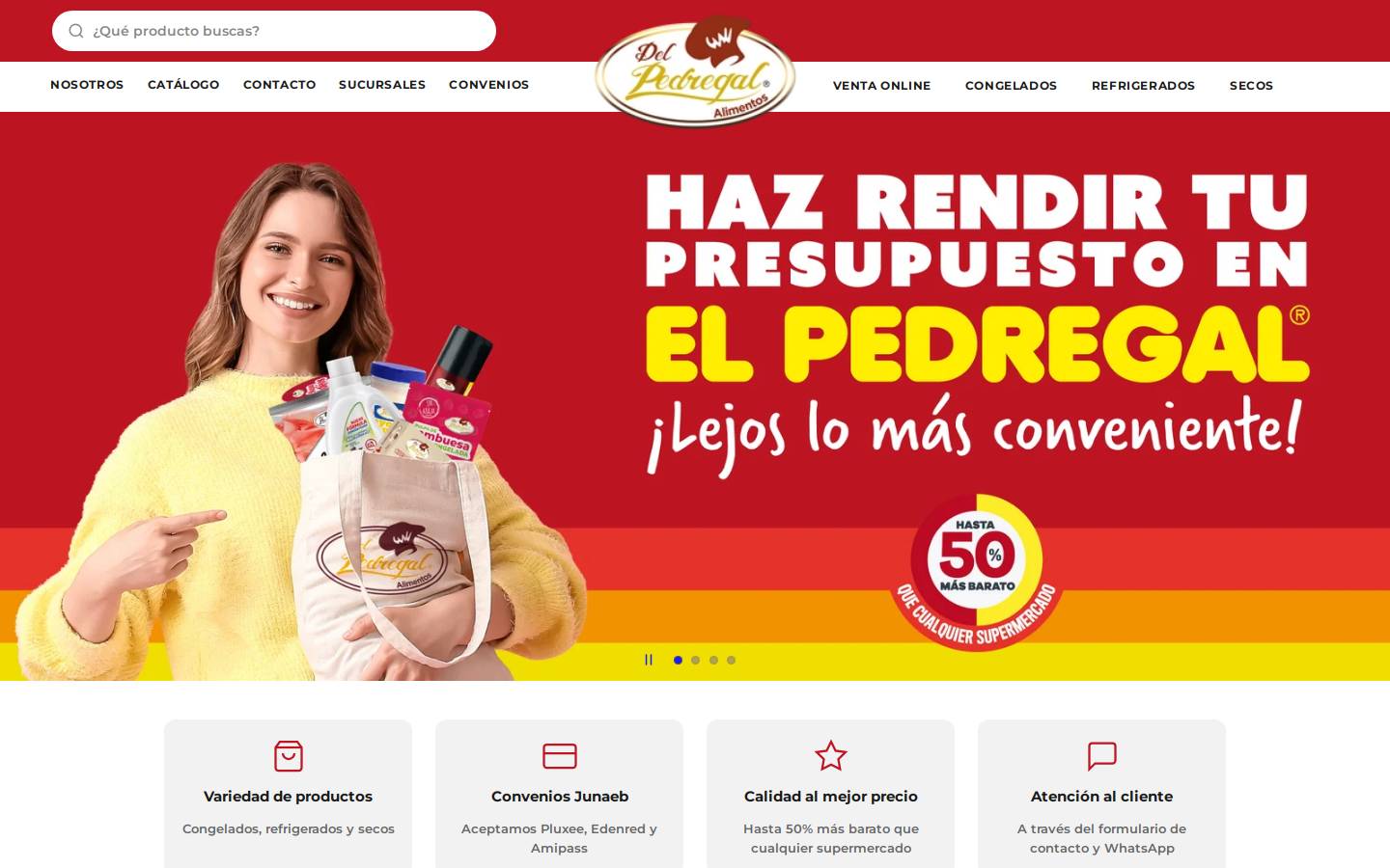 alimentosdelpedregal.com homepage screenshot