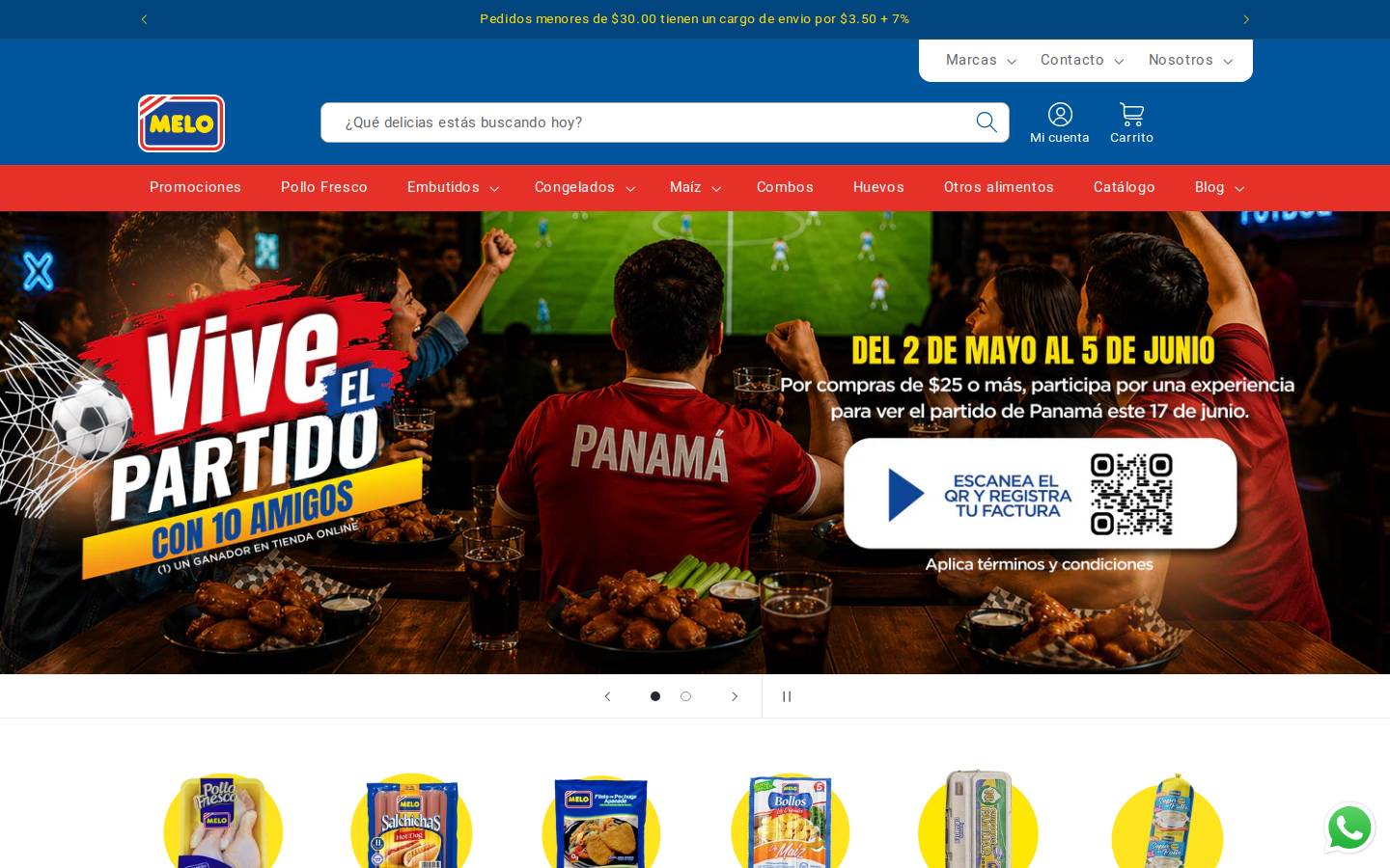 alimentosmelo.com homepage screenshot
