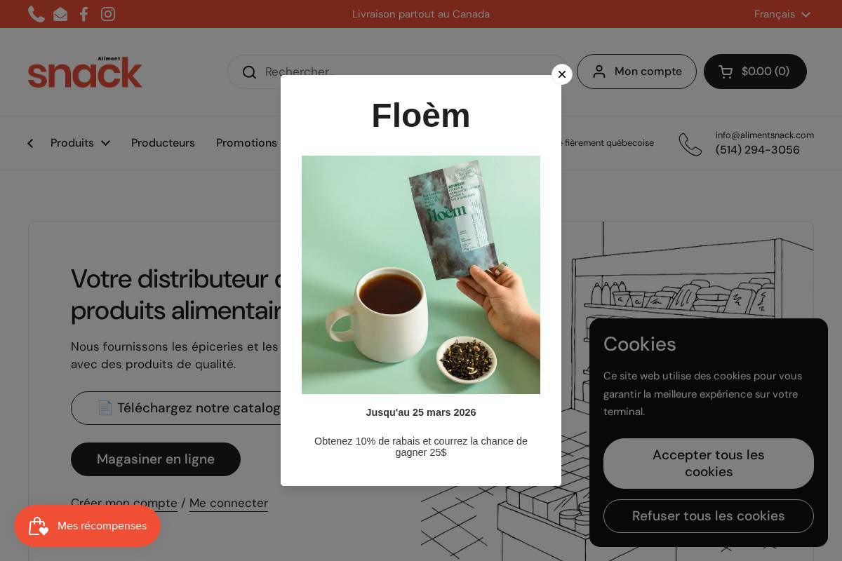 alimentsnack.com homepage screenshot