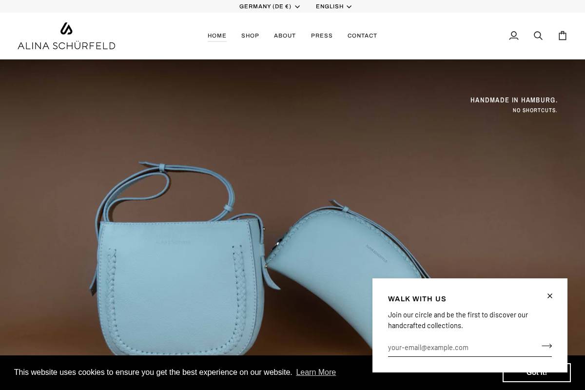 alinaschuerfeld.com homepage screenshot