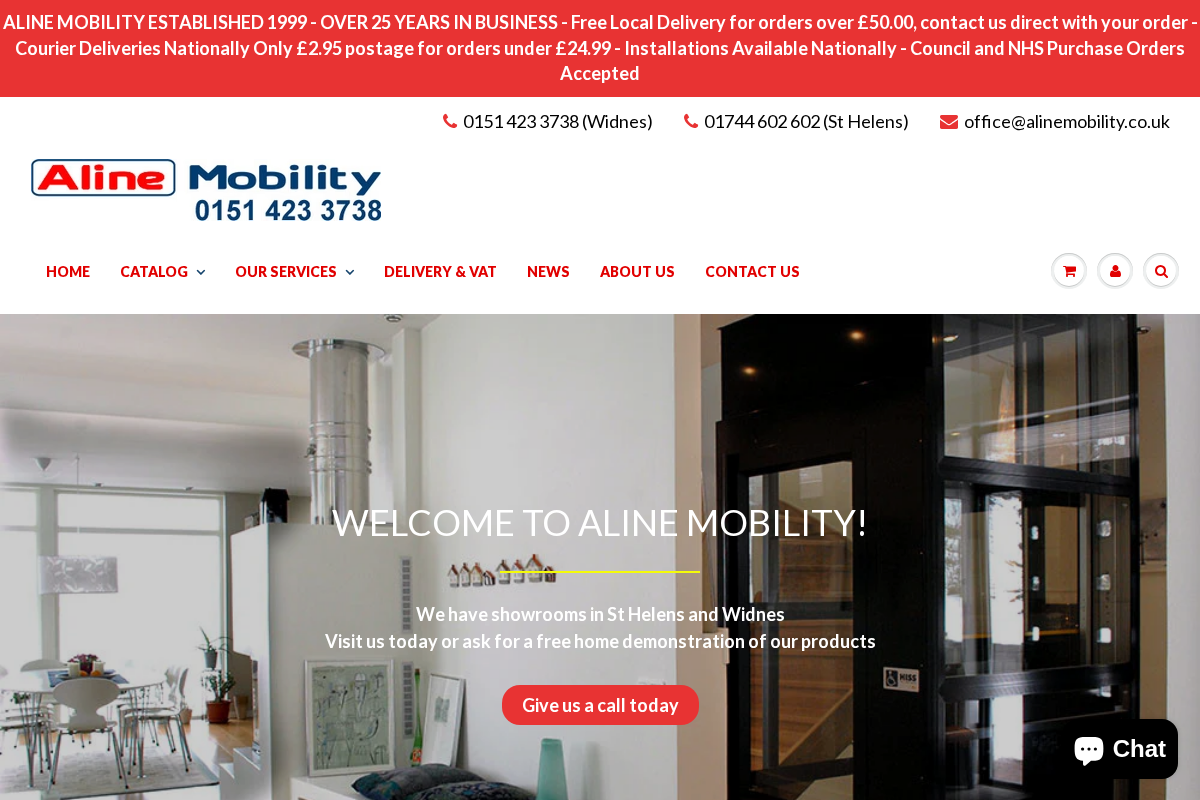 Alinemobility homepage screenshot