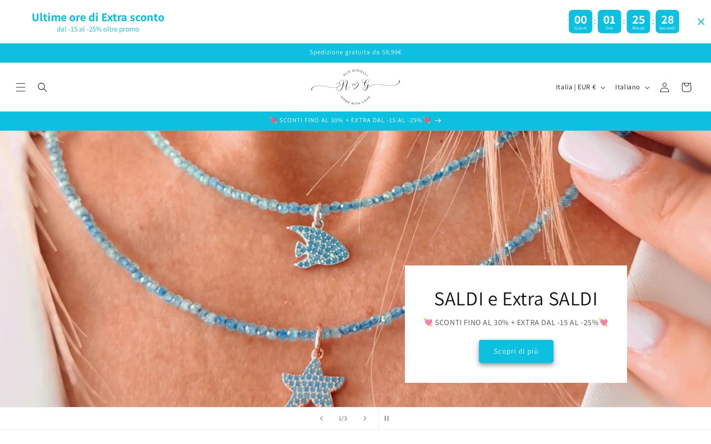 Alis Gioielli homepage screenshot