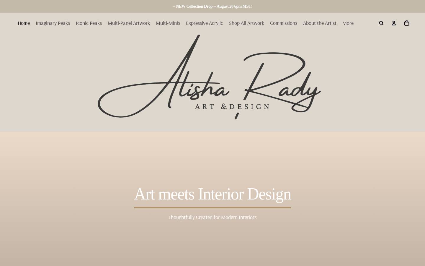 alisharadyart.com homepage screenshot