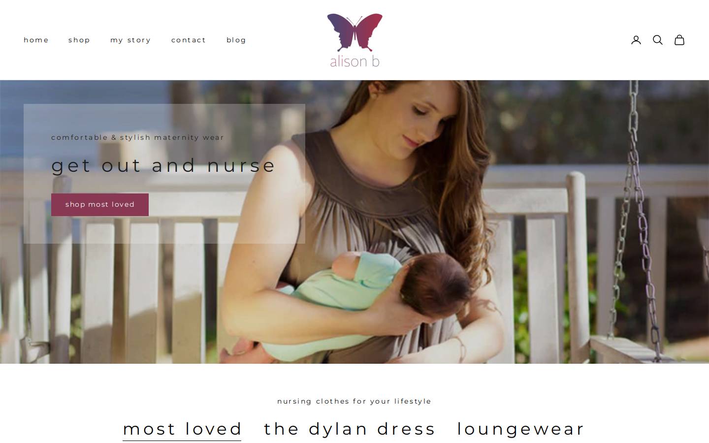 alisonbmaternity.com homepage screenshot