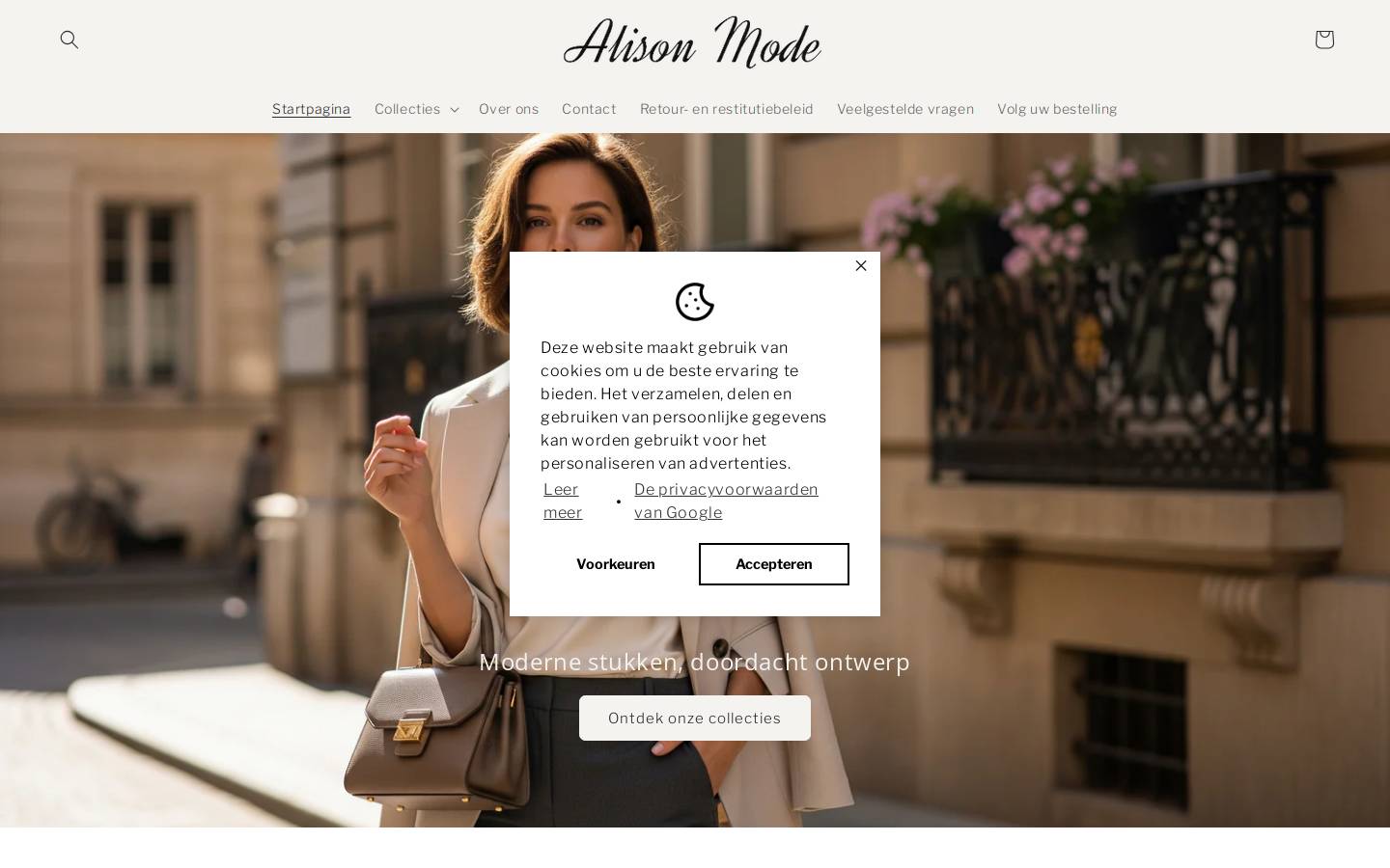 alisonmode.com homepage screenshot