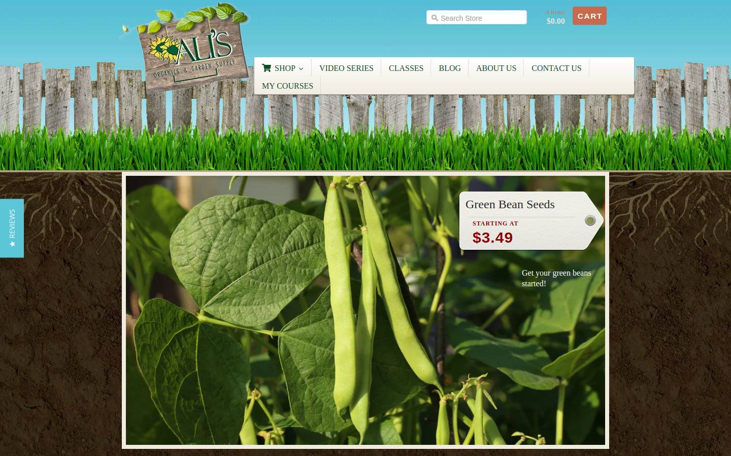 alisorganics.com homepage screenshot