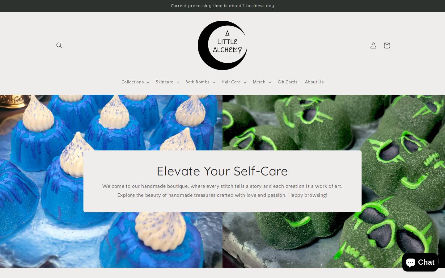 alittlealchemy.com homepage screenshot