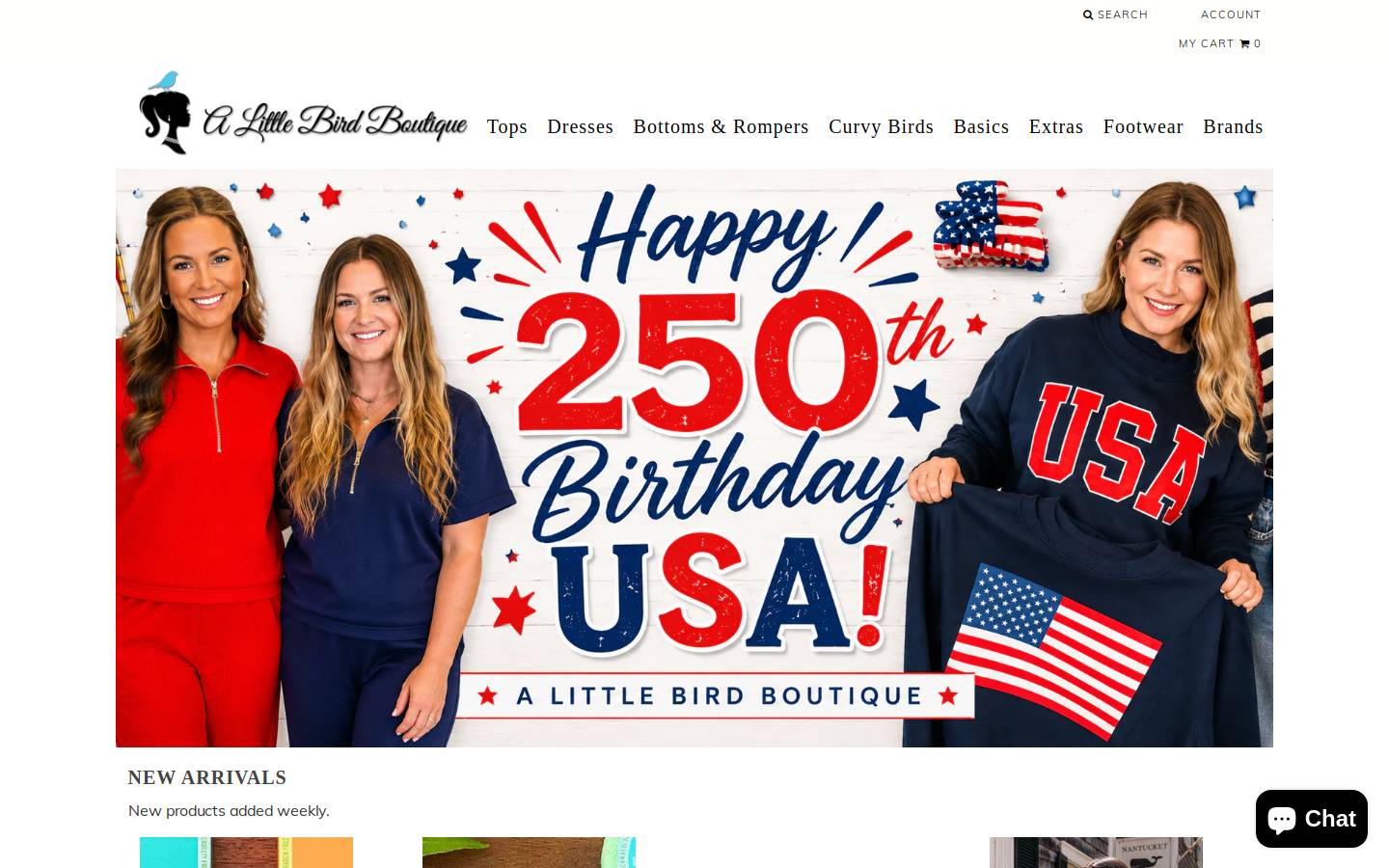 alittlebirdboutique.com homepage screenshot