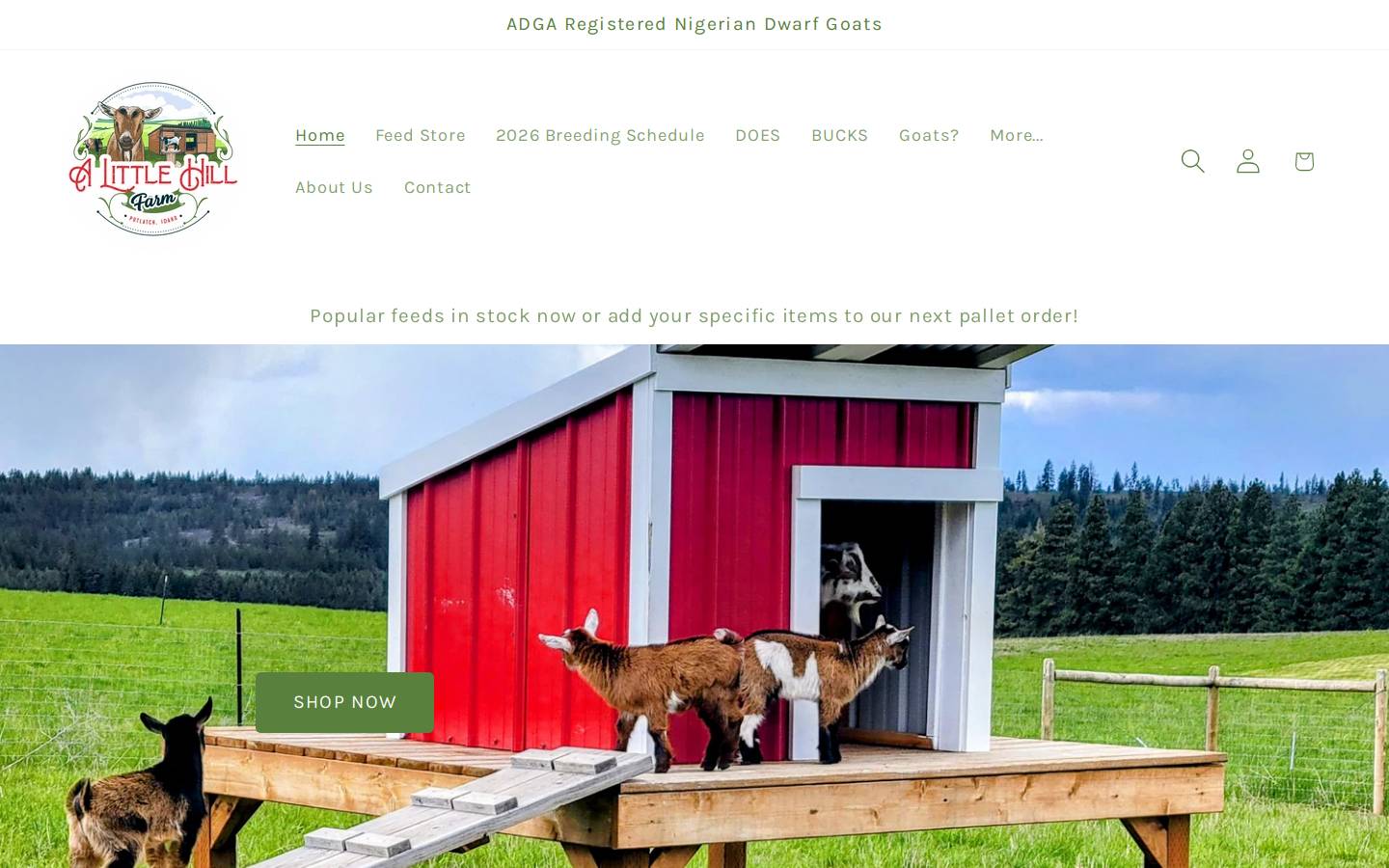 alittlehillfarm.com homepage screenshot