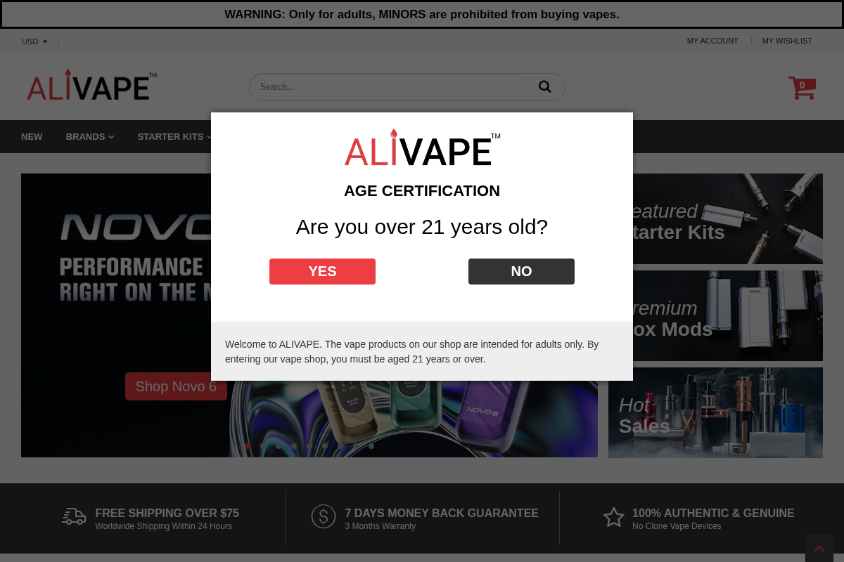ALIVAPE homepage screenshot