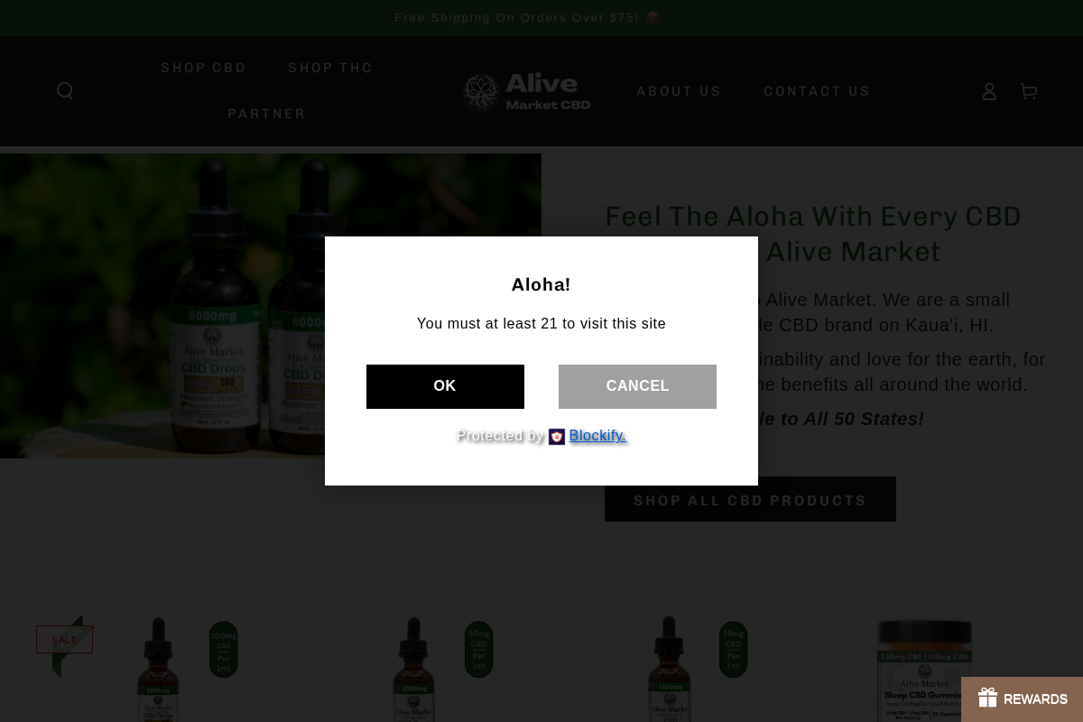 Alive Market homepage screenshot