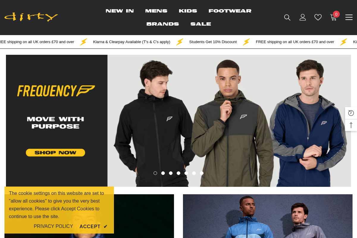 Aliveanddirty homepage screenshot